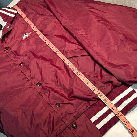 Vtg Dr Pepper Bomber Jacket Sz XXL King Louis Profit Snap Button Front Maroon Va - Picture 9 of 11